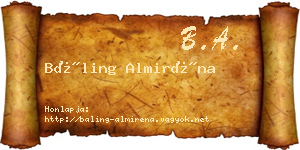 Báling Almiréna névjegykártya